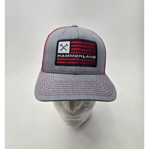 Hammerlane Hat Richardson 112 Trucker Snapback Gray Red Flag Patch